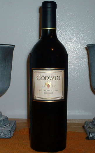 Godwin Family Vineyards 2001 Alexander Valley Merlot 750ml Wine Bottle