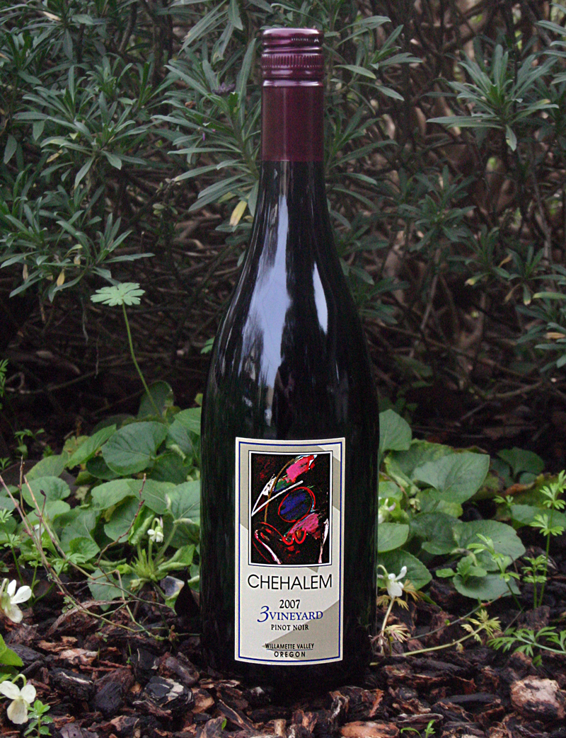 Chehalem Winery 2007 3 Vineyard Pinot Noir 750ml Wine Bottle