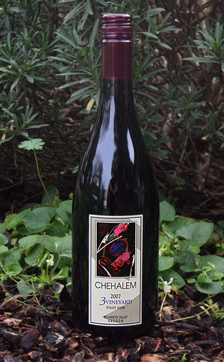 Chehalem Winery 2007 3 Vineyard Pinot Noir 750ml Wine Bottle