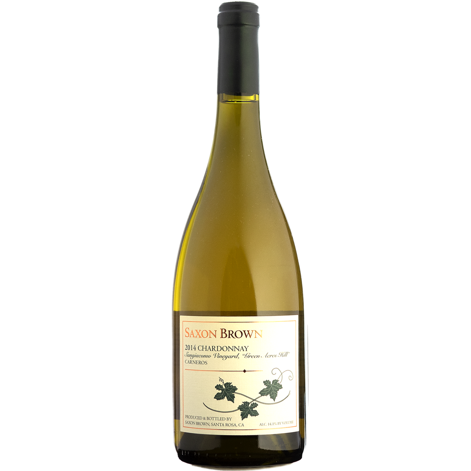 Saxon Brown 2014 Sangiacomo Green Acres Hill Chardonnay 750ml Wine Bottle
