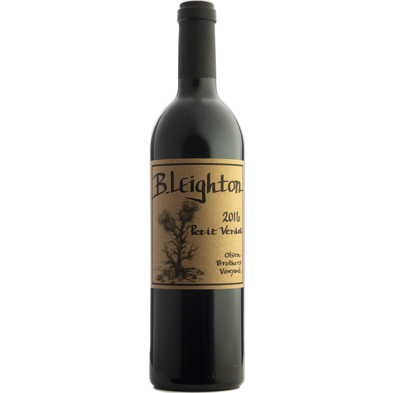 B. Leighton 2016 Olsen Brothers Vineyard Yakima Valley Petit Verdot 750ml Wine Bottle