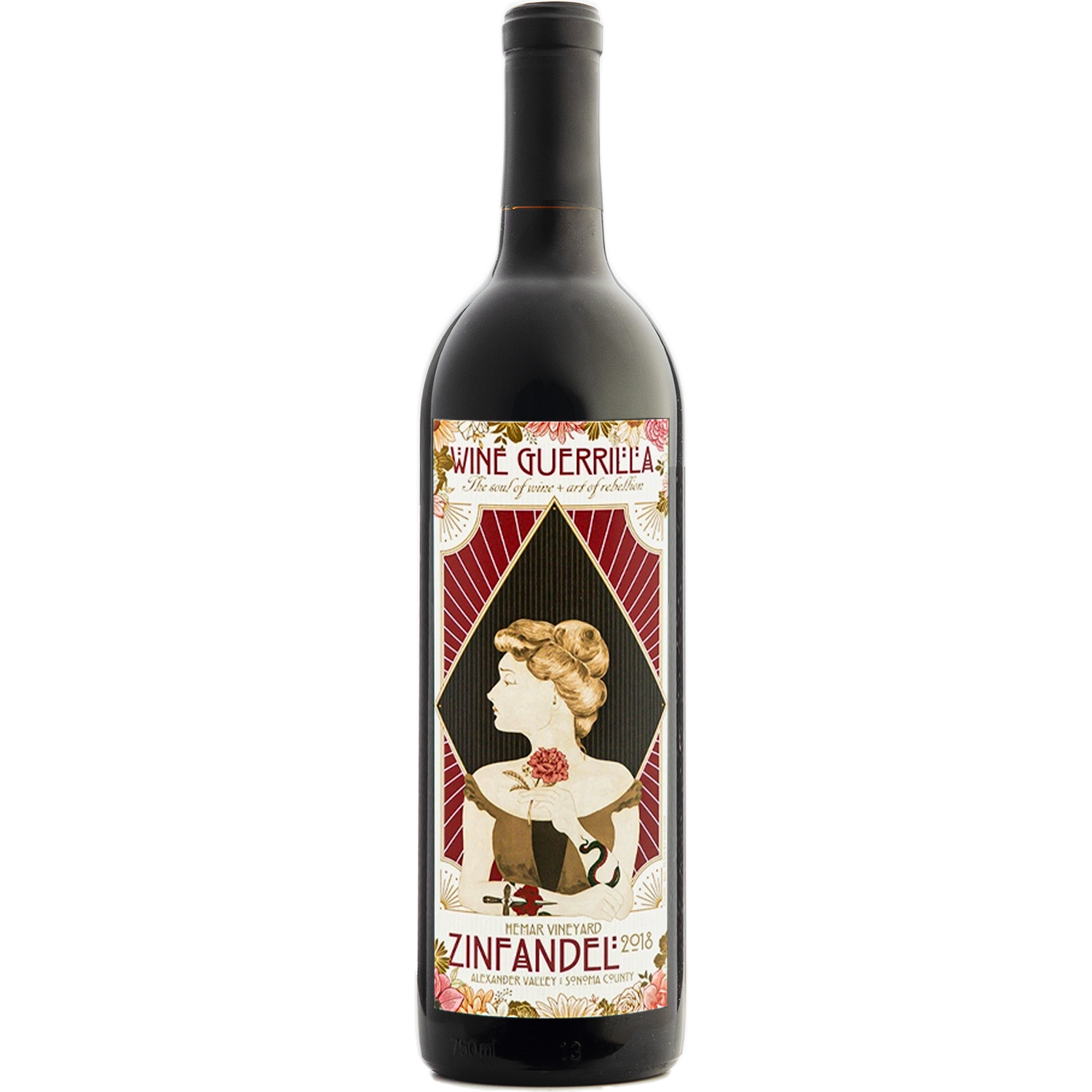 Wine Guerrilla 2018 Hemar Vineyard Alexander Valley Zinfandel 750ml Wine Bottle