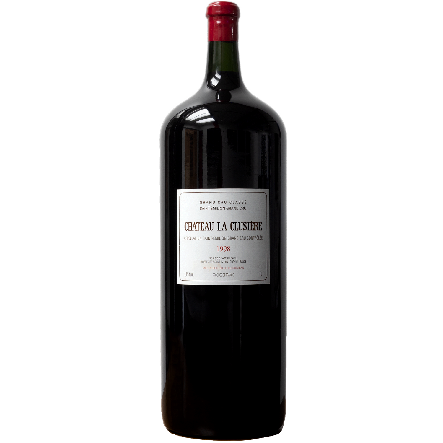 Château La Clusière 1998 St.-Émilion Grand Cru Melchior (18 Liters!) 750ml Wine Bottle