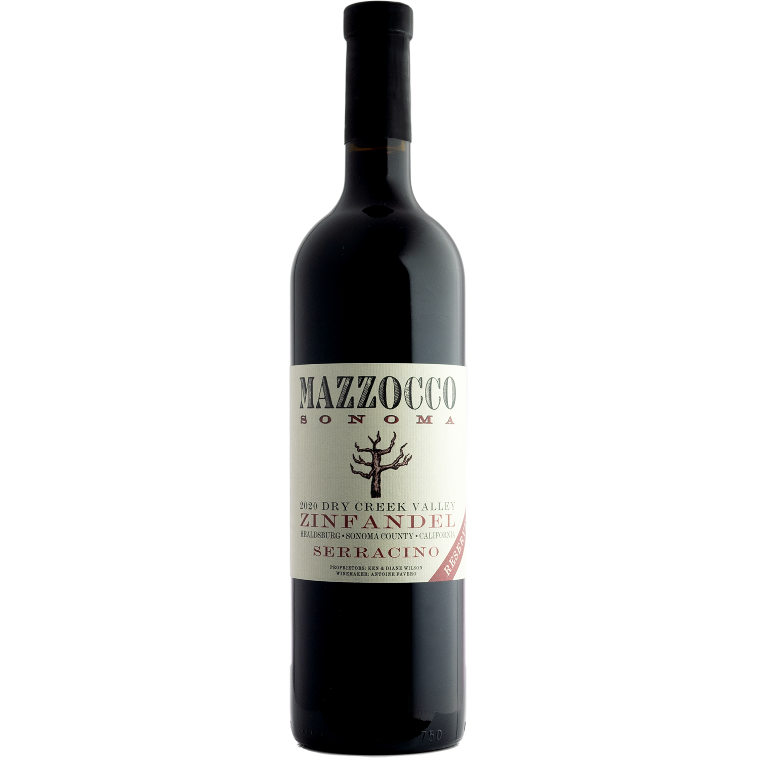Mazzocco 2020 'Serracino Reserve' Dry Creek Valley Zinfandel 750ml Wine Bottle