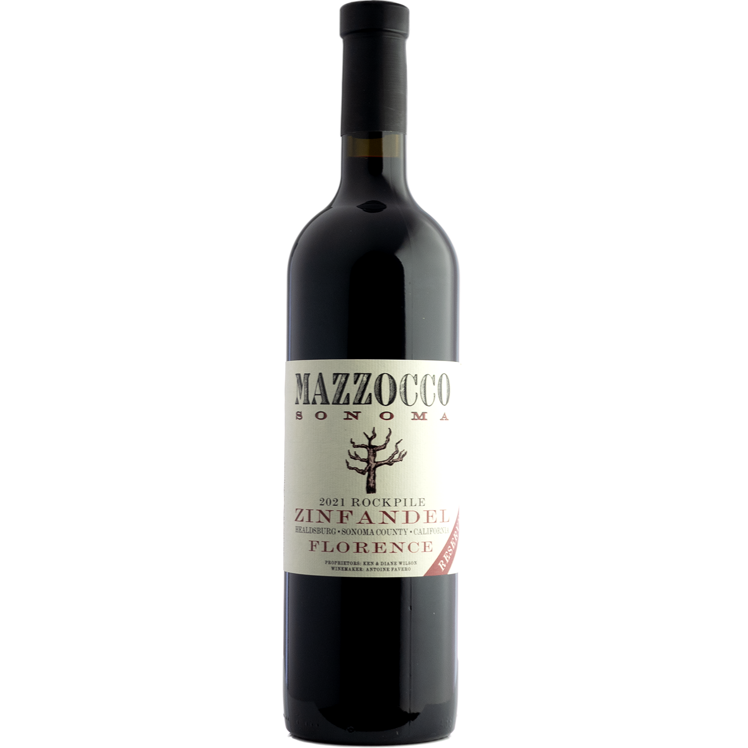 Mazzocco 2021 'Florence Reserve' Rockpile Zinfandel 750ml Wine Bottle