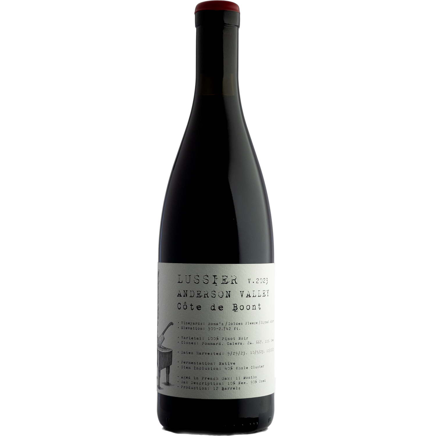 Lussier 2023 'Côte de Boont' Anderson Valley Pinot Noir 750ml Wine Bottle