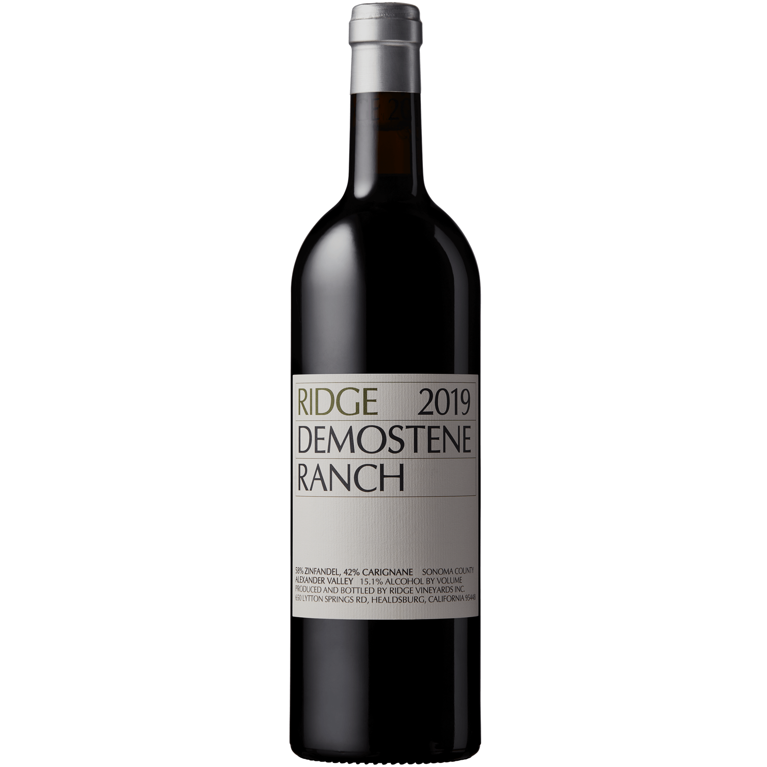 RIDGE 2019 Demostene Ranch Alexander Valley Red 750ml Wine Bottle