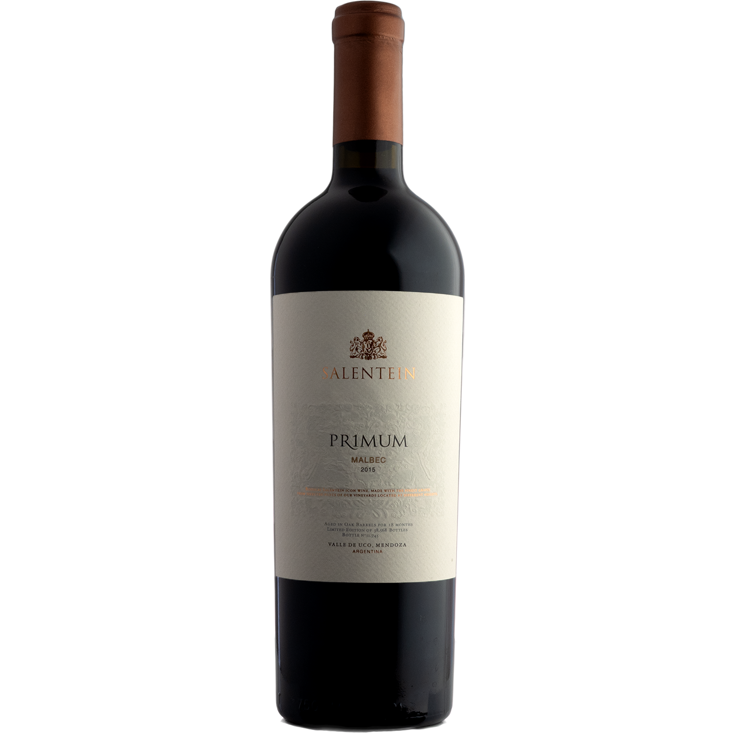 Salentein 2015 'PR1MUM' Medoza Malbec 750ml Wine Bottle