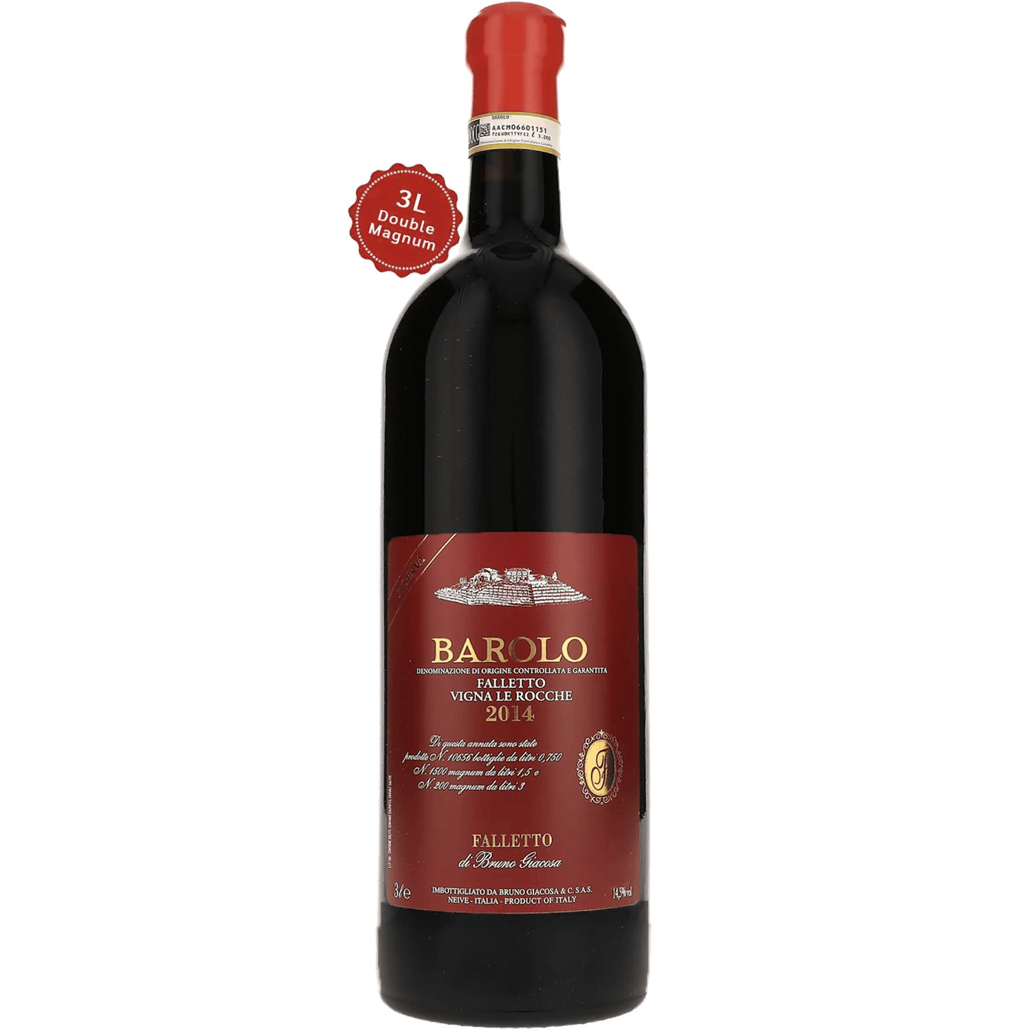 Bruno Giacosa 2014 Vigna Le Rocche del Falletto Barolo Riserva 3-Liter 750ml Wine Bottle