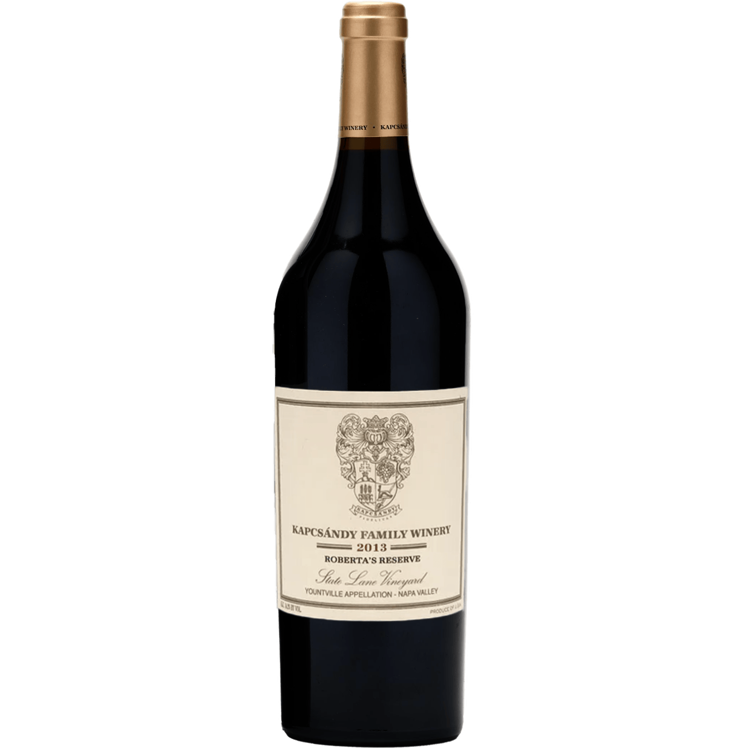 Kapcsándy 2013 'Roberta's Reserve' State Lane Vineyard Napa Valley 750ml Wine Bottle