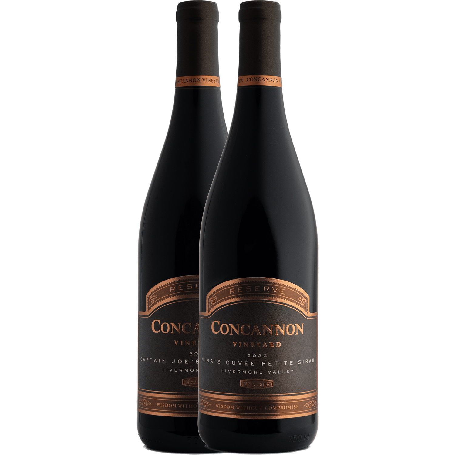 Concannon Vineyard 2023 Capt. Joe’s & Nina’s Cuvée Reserve Petite Sirah Duo 750ml Wine Bottle