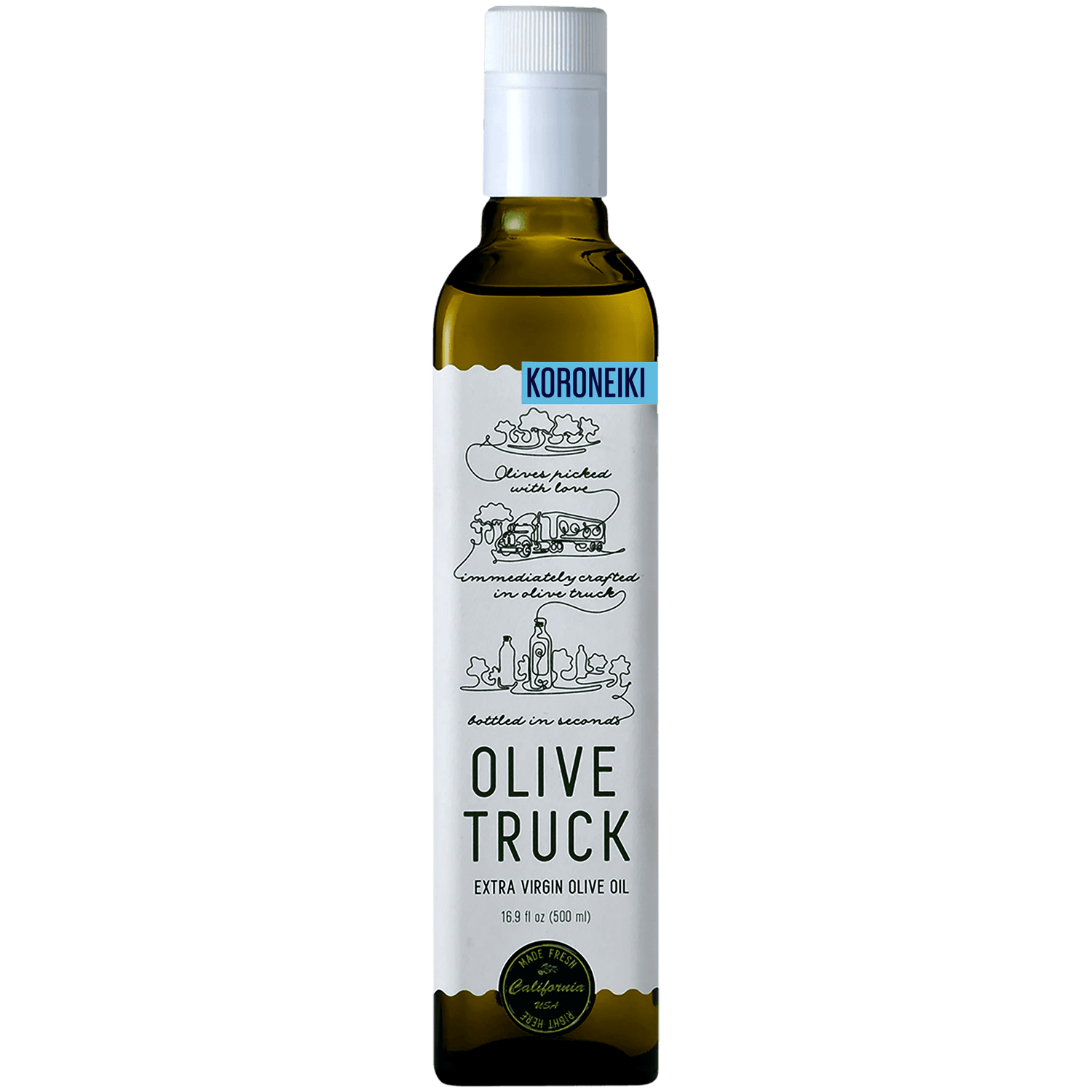 Olive Truck 2025 'Koroneiki' Dunnigan Hills Extra Virgin Olive Oil 500ml 750ml Wine Bottle