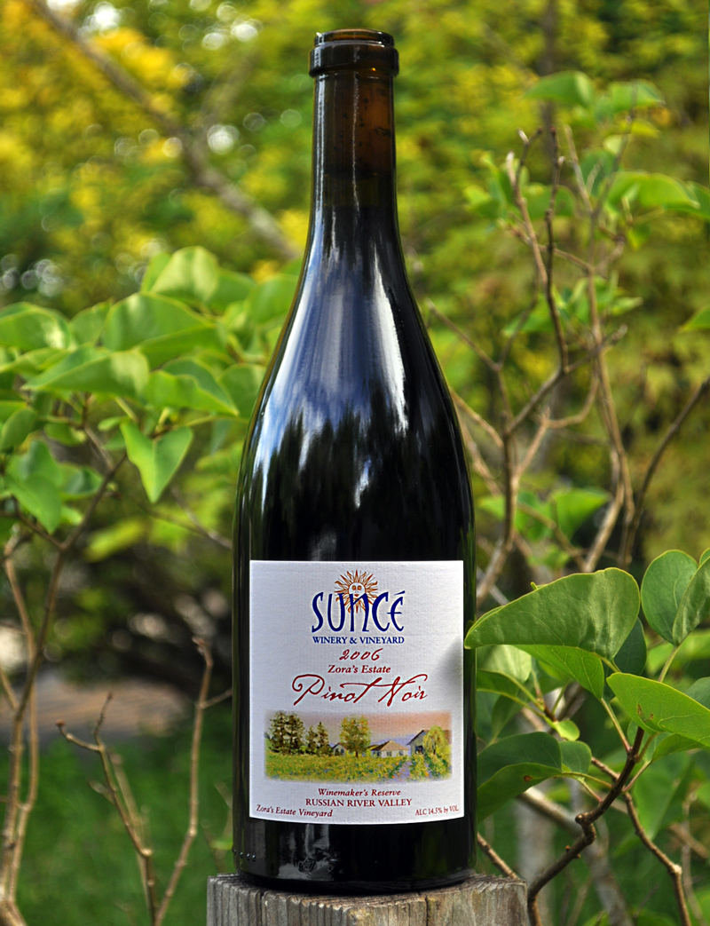 Sunce Winery and Vineyard 2006 Estate Pinot Noir 750ml Wine Bottle