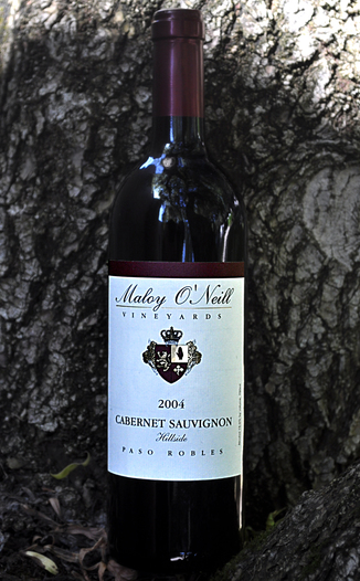 Maloy O'Neill Vineyards 2004 Hillside Cabernet Sauvignon 750ml Wine Bottle