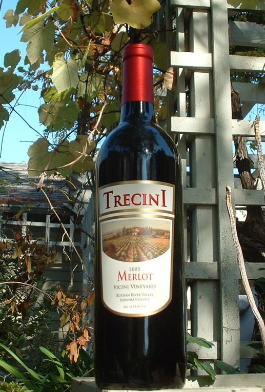 Trecini Cellars 2005 Russian River Merlot 750ml Wine Bottle
