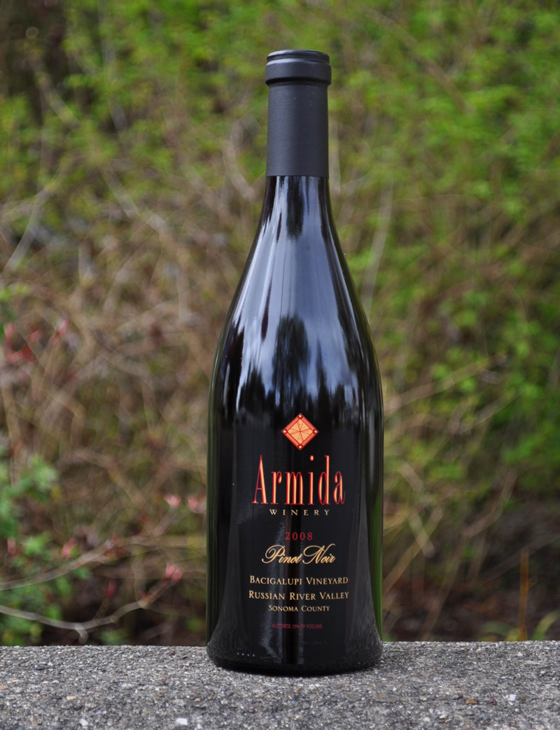 Armida Winery 2008 Bacigalupi Vineyard Pinot Noir 750ml Wine Bottle