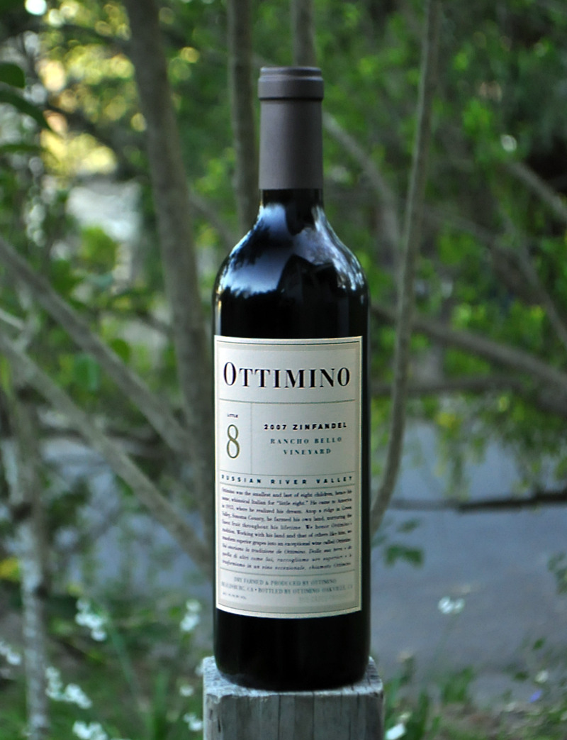 Ottimino 2007 Rancho Bello Vineyard Zinfandel 750ml Wine Bottle