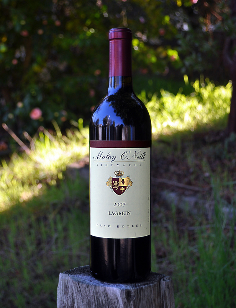 Maloy O'Neill Vineyards 2007 Paso Robles Lagrein 750ml Wine Bottle