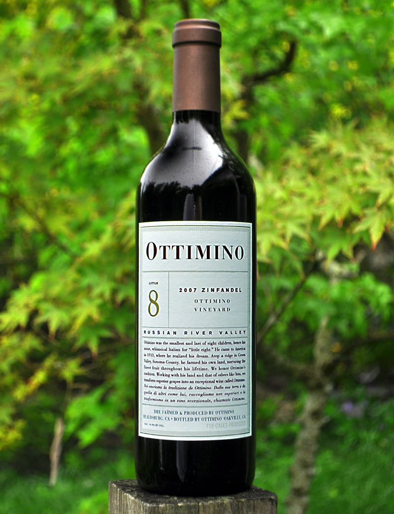 Ottimino 2007 Estate Vineyard Zinfandel 750ml Wine Bottle