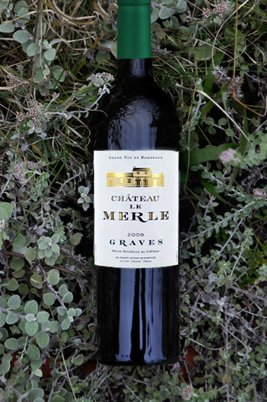 Chateau Le Merle 2009 White Graves Bordeaux 750ml Wine Bottle