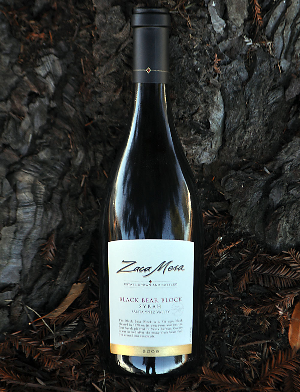 Zaca Mesa 2009 Santa Ynez Valley Black Bear Block Syrah 750ml Wine Bottle