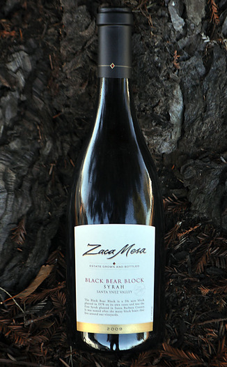 Zaca Mesa 2009 Santa Ynez Valley Black Bear Block Syrah 750ml Wine Bottle