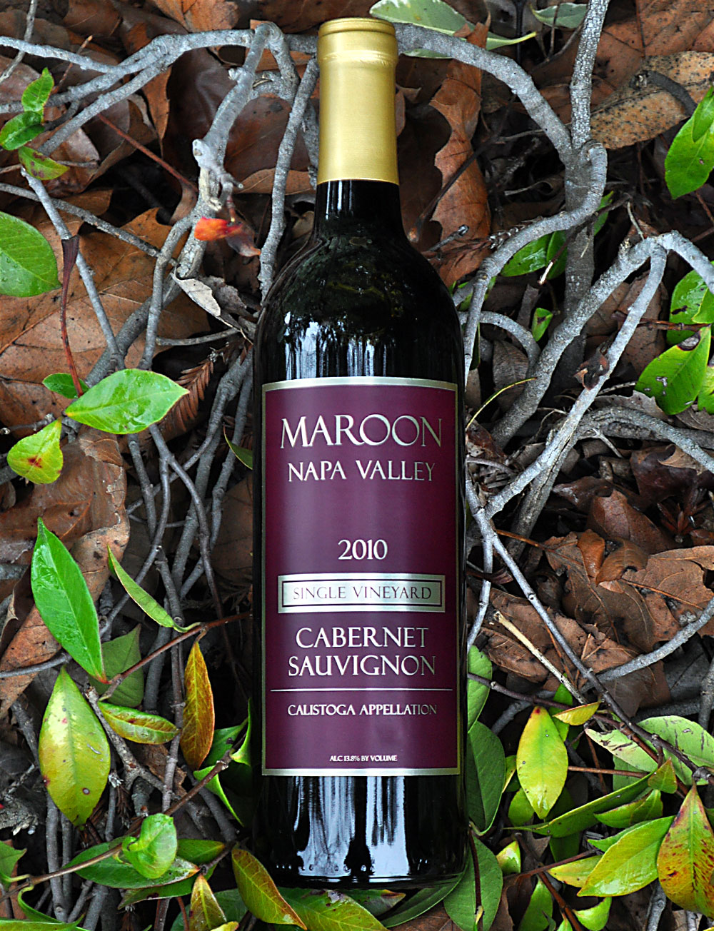 Maroon 2010 Single Vineyard Calistoga Appellation Cabernet Sauvignon 750ml Wine Bottle