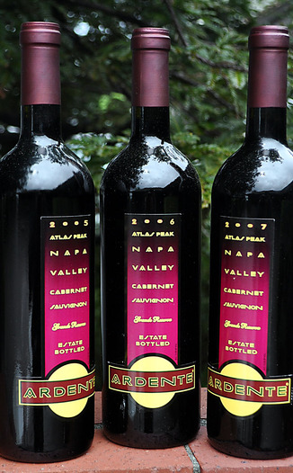 Ardente Estate 2005, 2006, 2007 Atlas Peak Napa Cabernet Sauvignon Vertical Trio (3 bottles) 750ml Wine Bottle