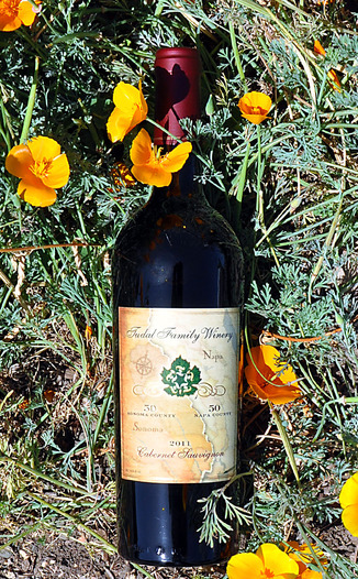 Tudal Family Winery 2011 50/50 Sonoma / Napa Cabernet Sauvignon 750ml Wine Bottle