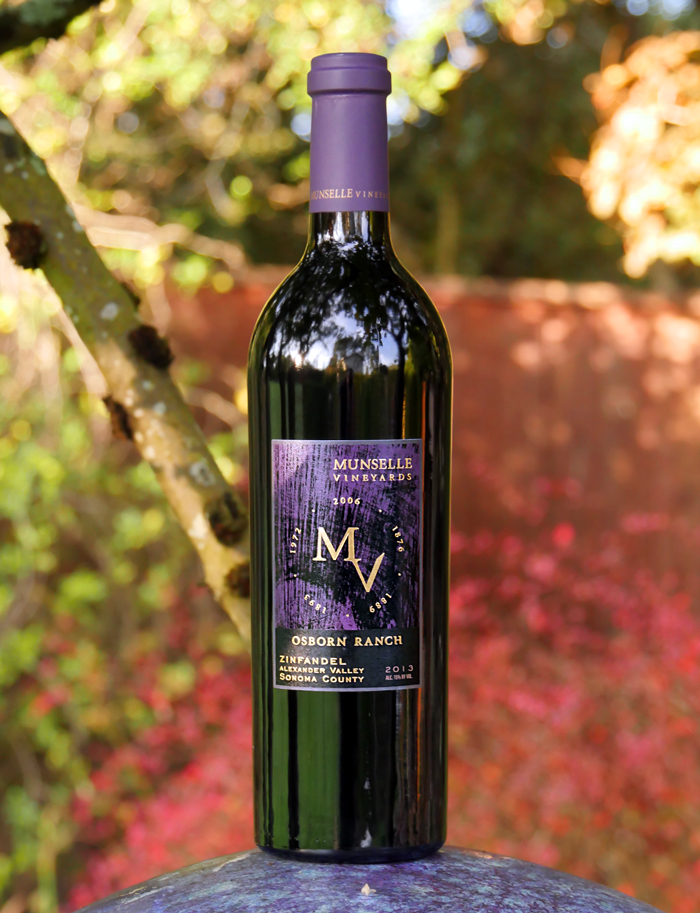 Munselle Vineyards 2013 Osborn Ranch Vineyard Alexander Valley Zinfandel 750ml Wine Bottle