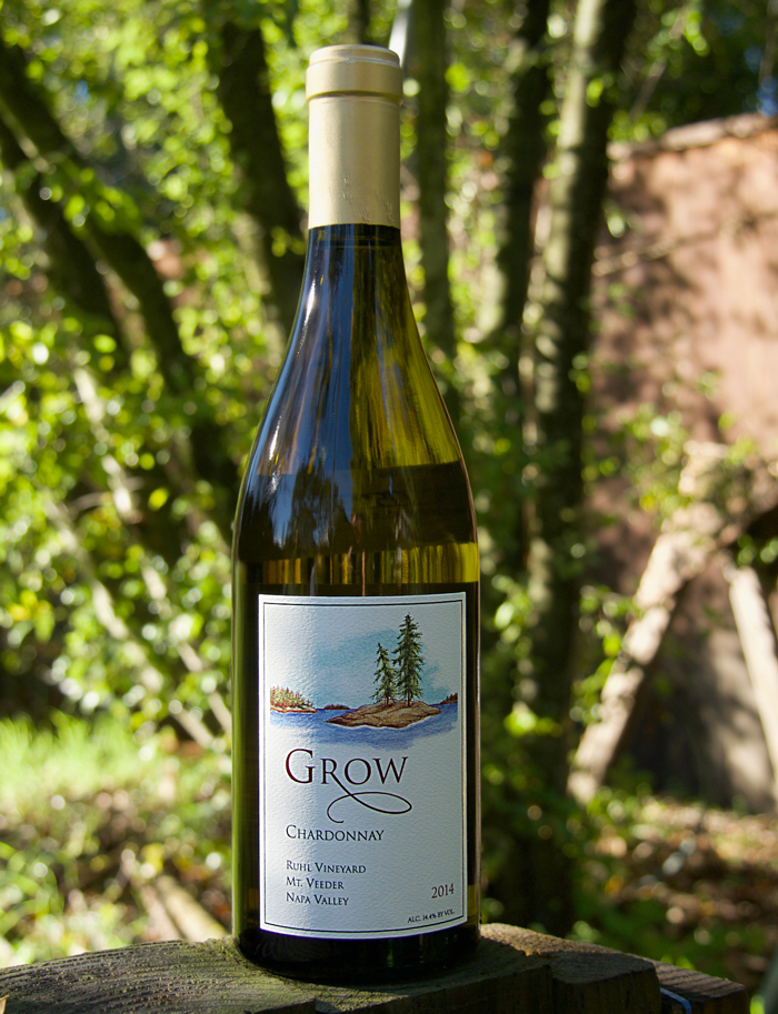 Grow Wines 2014 Ruhl Vineyard Mt. Veeder Napa Valley Chardonnay 750ml Wine Bottle