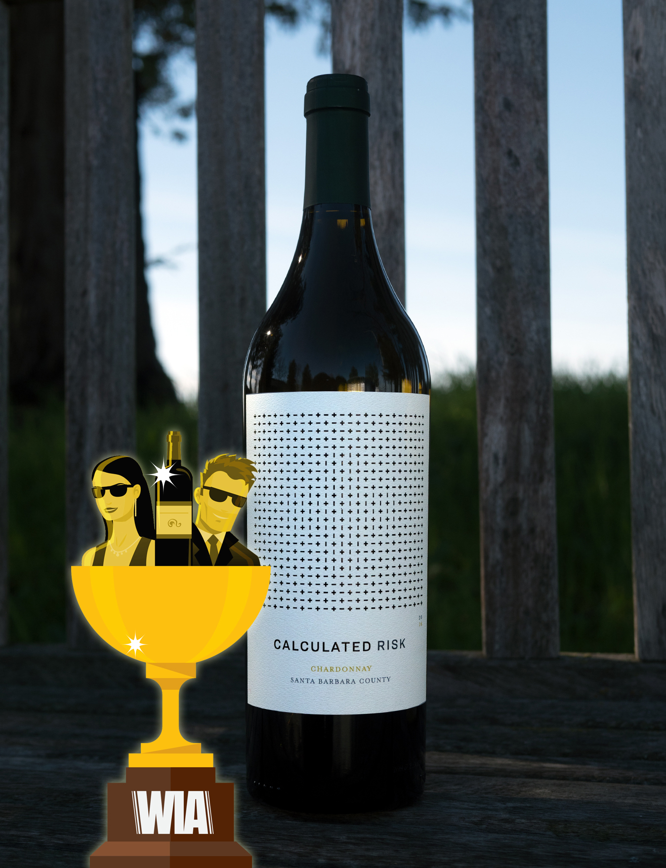 Calculated Risk 2016 Santa Barbara County Chardonnay 750ml Wine Bottle