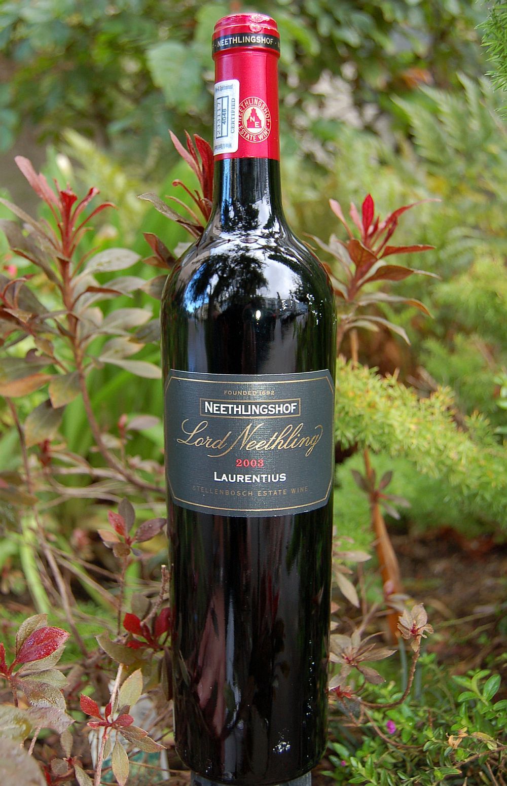 Neethlingshof Estate 2003 Lord Neethling Laurentius 750ml Wine Bottle