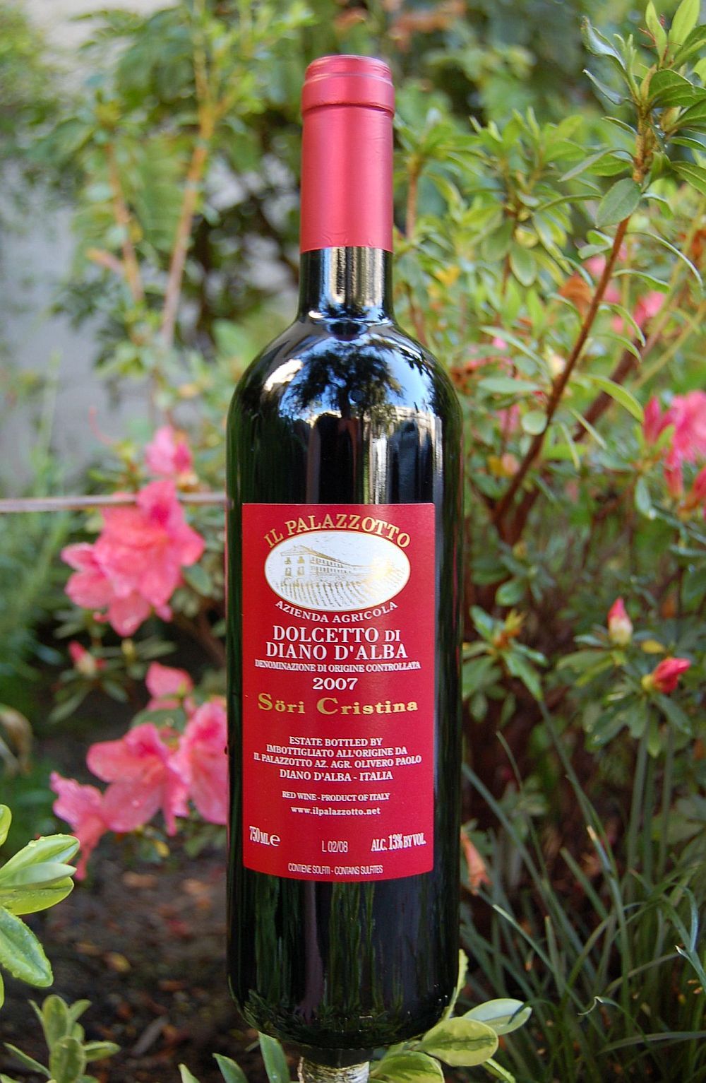 Il Palazzotto 2007 Dolcetto di Diano d Alba Sori Cristina 750ml Wine Bottle