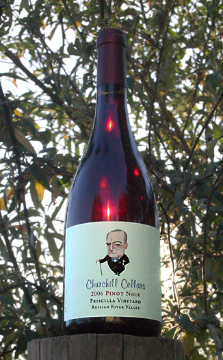 Churchill Cellars 2006 Priscilla Vineyard Pinot Noir 750ml Wine Bottle