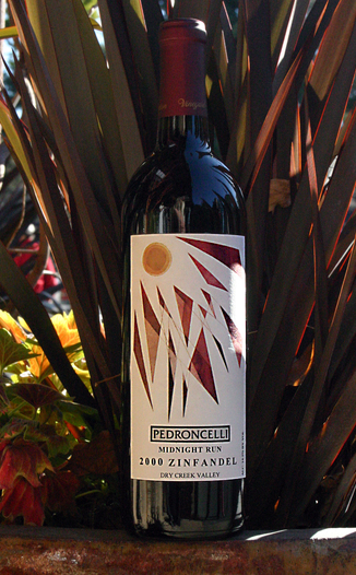 Pedroncelli Winery & Vineyards 2000 Midnight Run Zinfandel 750ml Wine Bottle