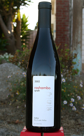Roshambo Winery 2002 Justice 750ml Wine Bottle