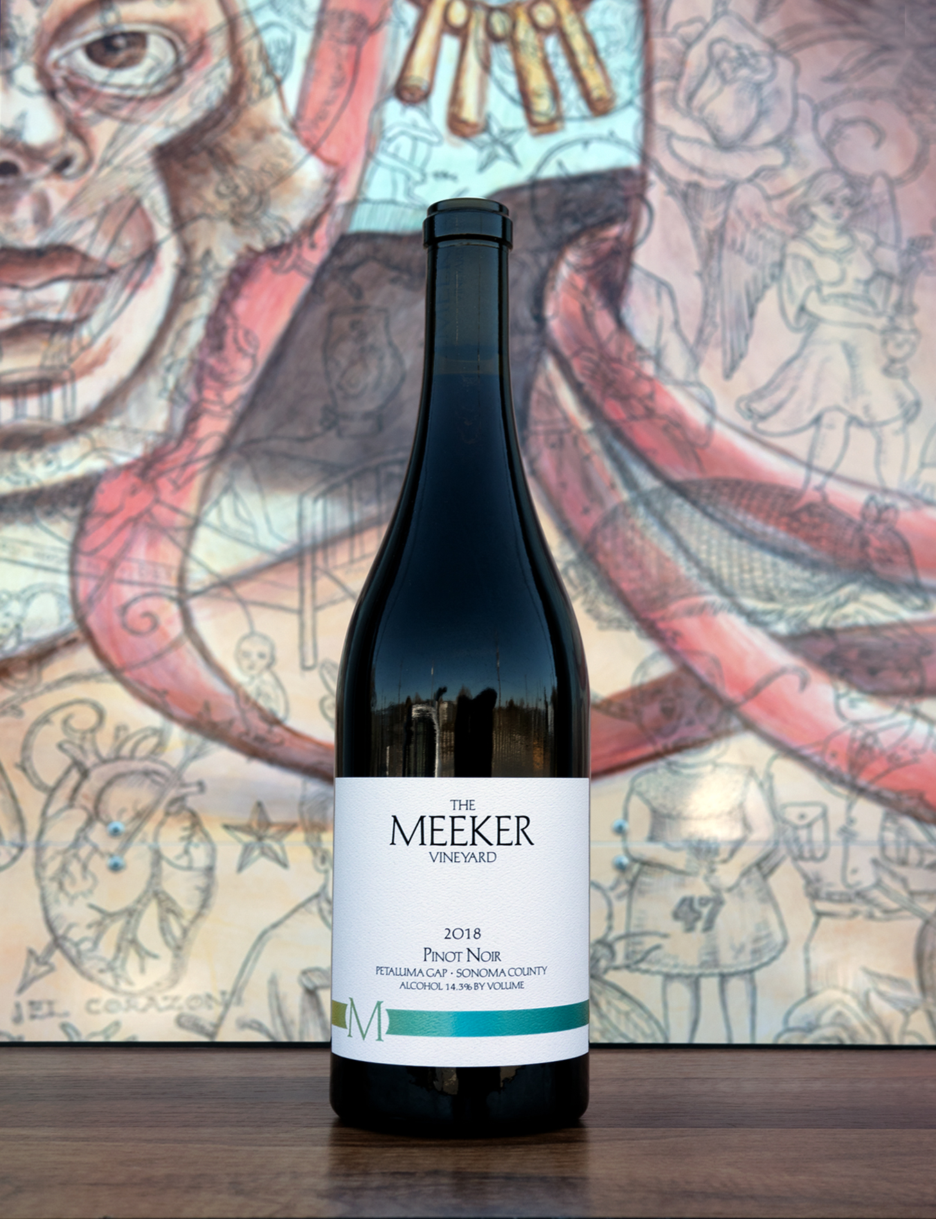Meeker 2018 Petaluma Gap Sonoma Coast Pinot Noir 750ml Wine Bottle