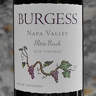 Burgess Cellars 2010 Napa Valley Petite Sirah 750ml Wine Label