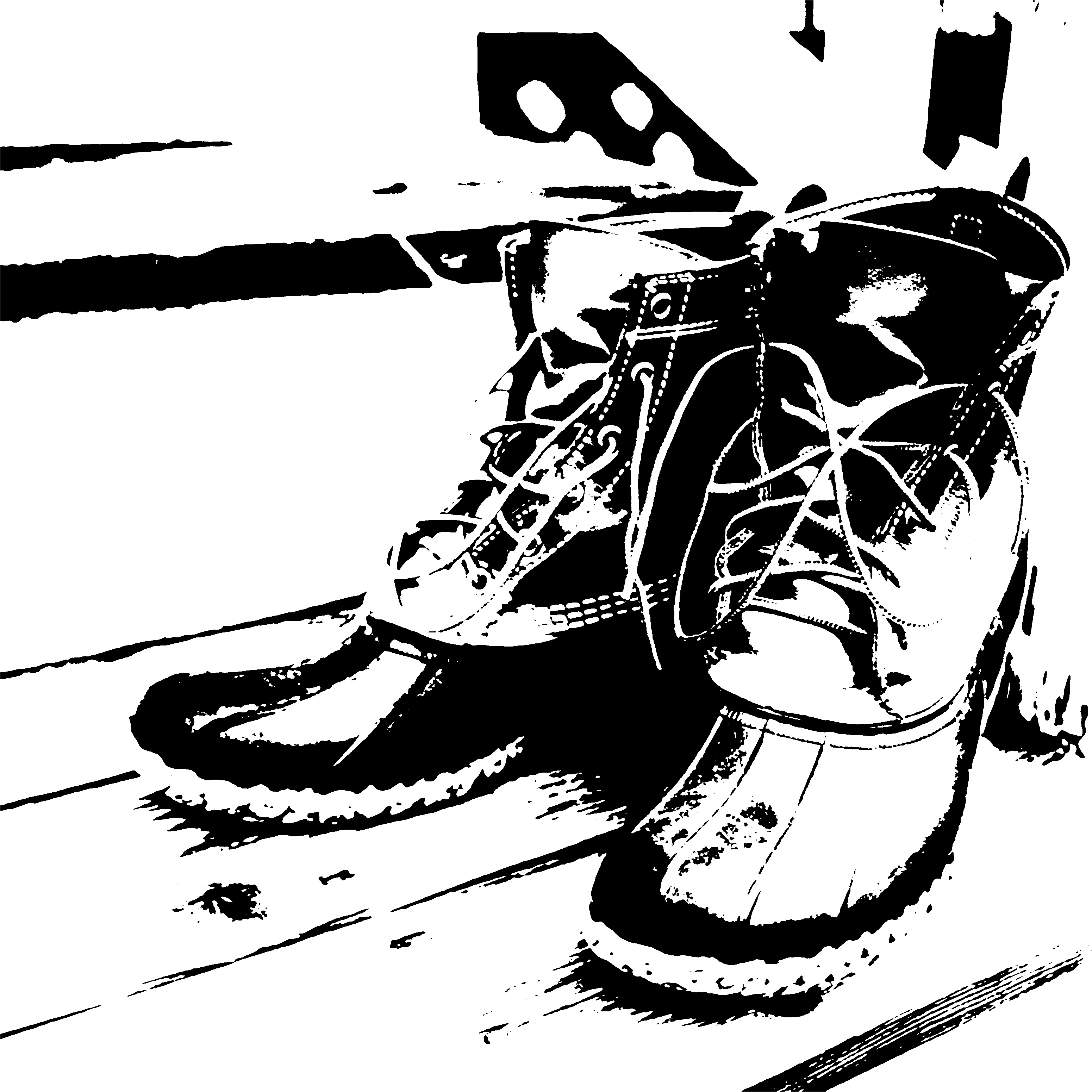 Notan depiction of boots