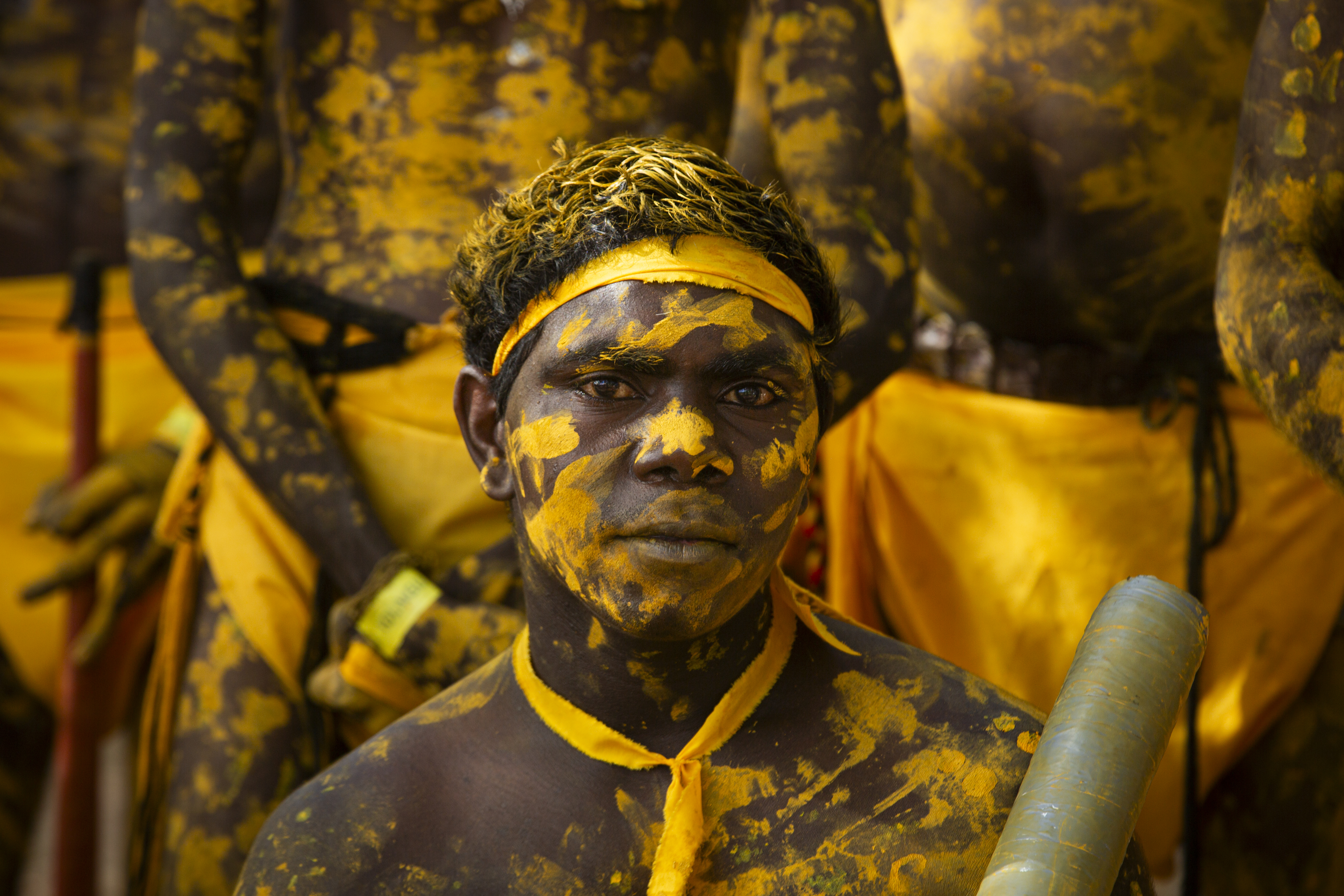 A dancer from Wadeye ready for ceremony.