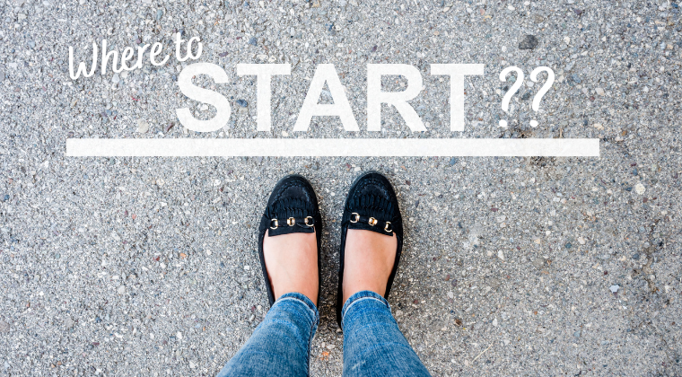 Starting line with the words 