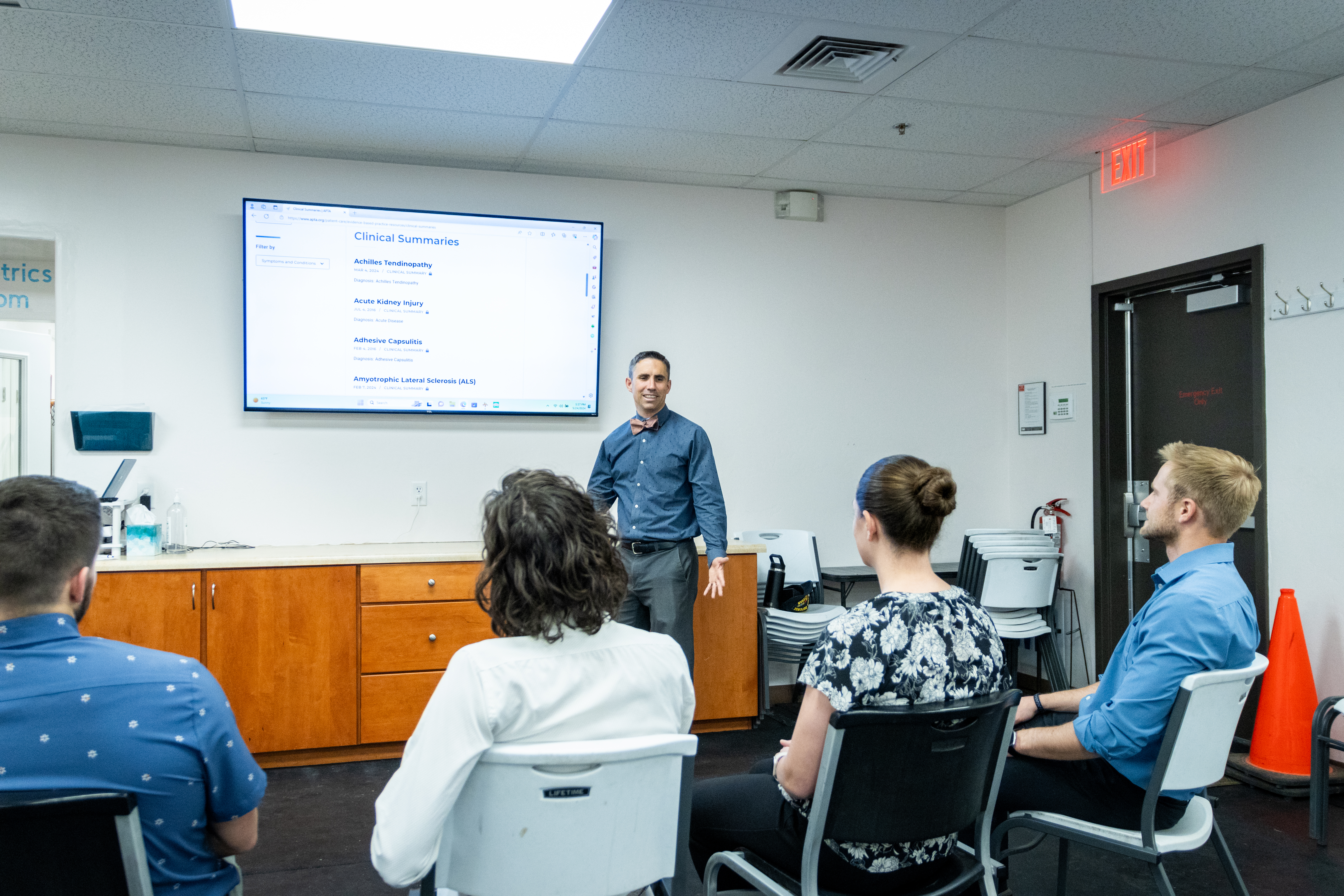 A group of physical therapists in training
