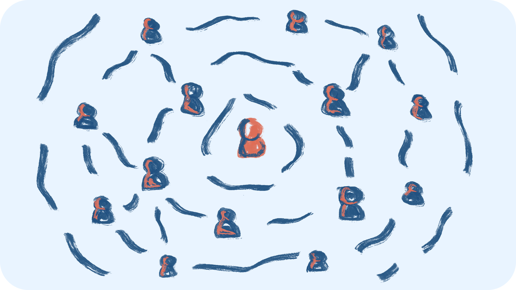 Illustrazione del concetto di connessione con gli altri