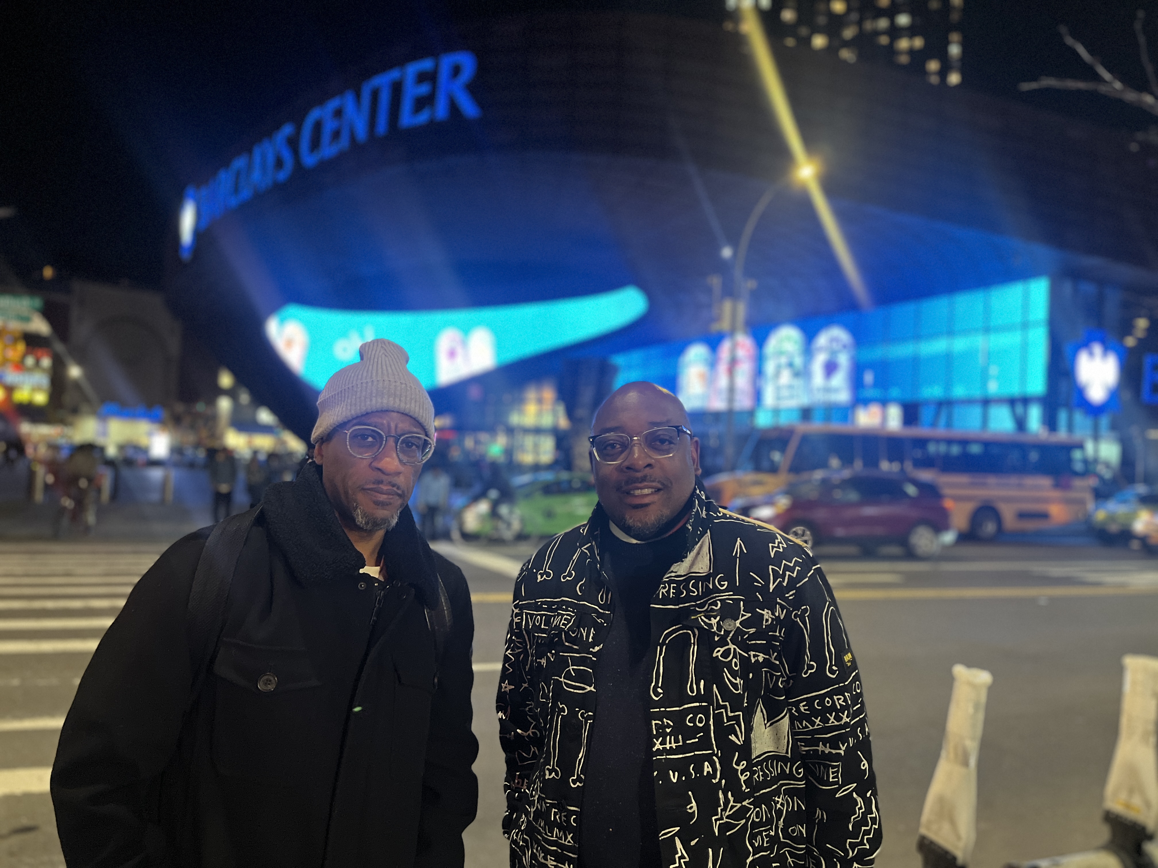 Masta Ace (left) and Dr. Andre Benito Mountain (right) in Brooklyn at Barclay Center