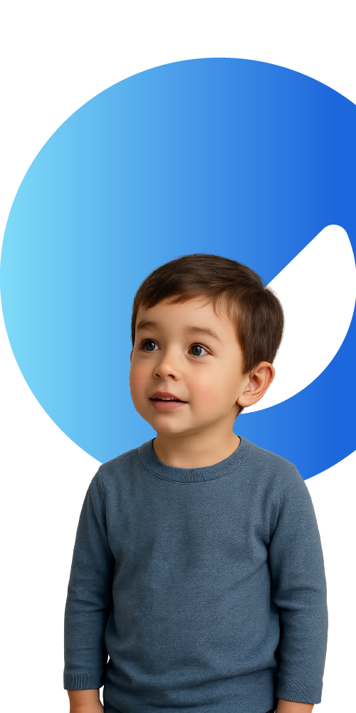 A cute child who is feeling understood, and connected.