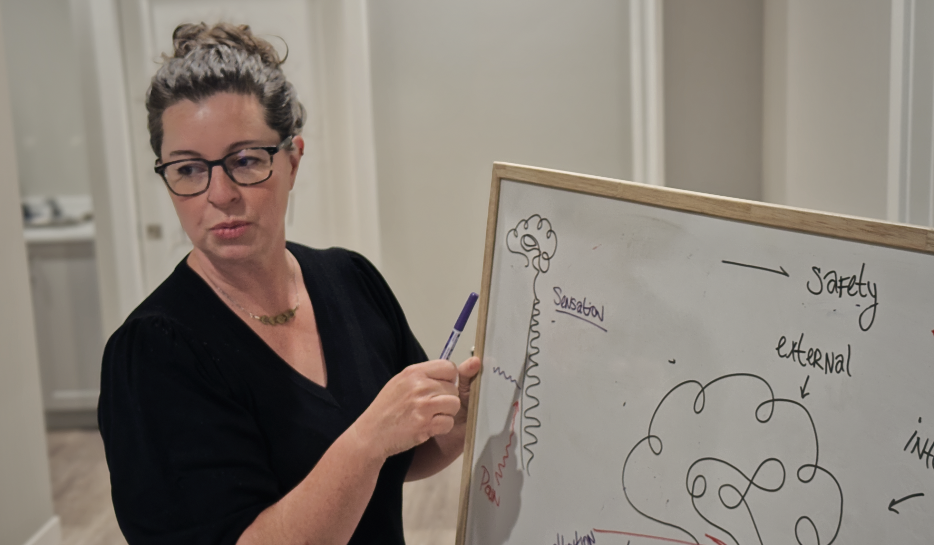 woman teaching about the nervous system 