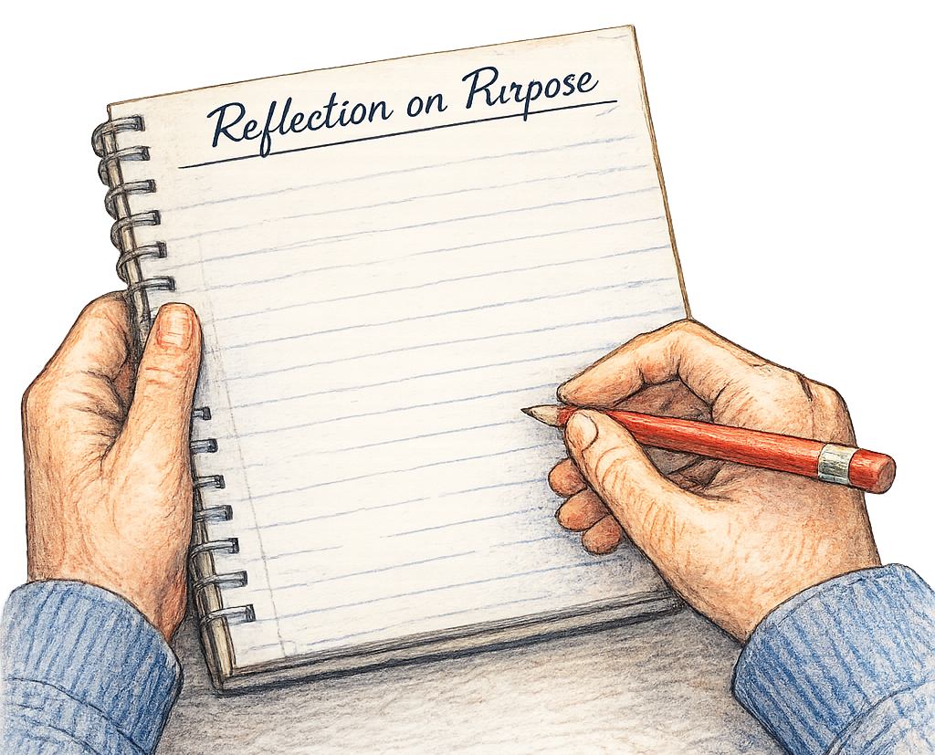 hands writing in notebook