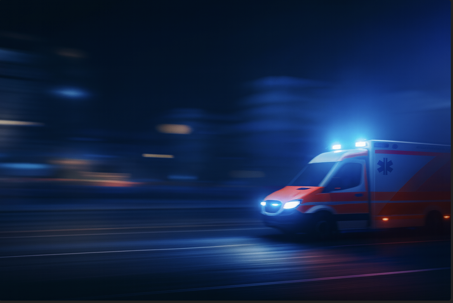 Ambulance with lights and Sirens