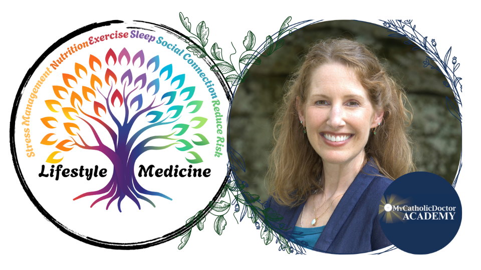 tree representing lifestyle medicine and image of instructor
